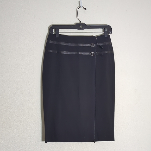 The Limited Dresses & Skirts - The Limited Black Pencil Skirt with Double Buckle Detail Size 4